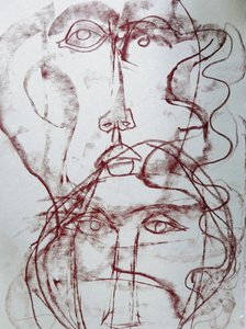 Rostos cubistas expressivos