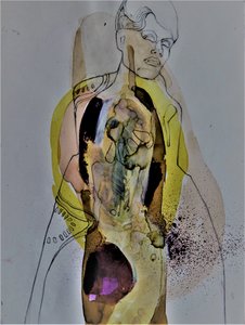 Figura Abstrata Dourada de Doris Schmitz