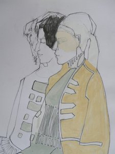 Perfis femininos sobrepostos