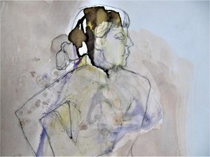 Retrato a pastel de Doris Schmitz