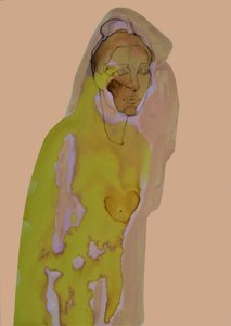 Mulher com capuz, pensativa de Doris Schmitz