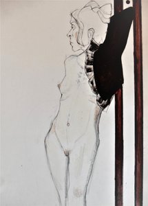 Perfil de um nu pensativo de Doris Schmitz