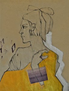 Retrato Amarelo Pensativo de Doris Schmitz
