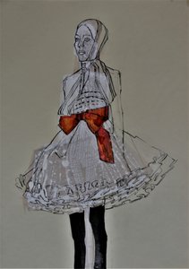 Esboço de moda «Red Bow» de Doris Schmitz