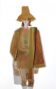 Figura elegante com chapéu de palha de Doris Schmitz