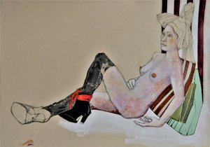 Nua Reclinada com Estilo de Doris Schmitz