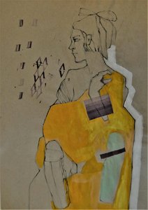 Retrato Amarelo Contemplativo de Doris Schmitz