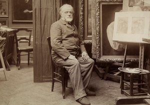 Retrato, de, um, pintor, em, seu, estúdio