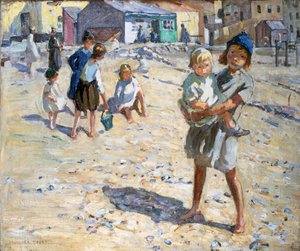 Na praia (óleo sobre tela) de Dorothea Sharp