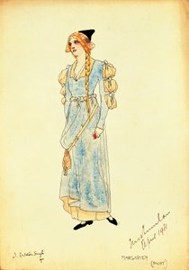 Esboço de vestuário para Marguerite para performance Faust, de Carleton Smyth de Dorothy Carleton Smyth