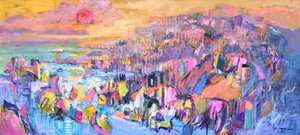 Paisagem urbana abstrata e vibrante de Dorothy Fagan