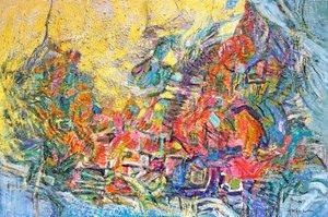 Paisagem urbana abstrata e vibrante de Dorothy Fagan