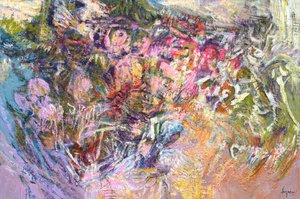 Rostos abstratos vibrantes de Dorothy Fagan