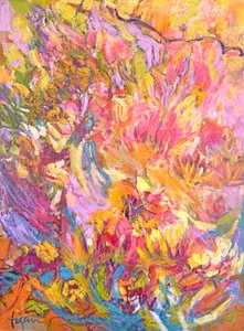 Flores abstratas vibrantes de Dorothy Fagan