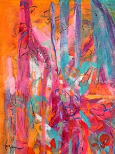 Pinceladas abstratas vibrantes de Dorothy Fagan