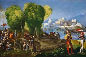 Eneias e Aquates na costa da Líbia de Dosso Dossi