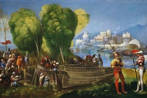 Eneias e Aquates na costa da Líbia de Dosso Dossi