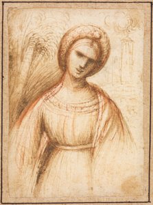 Lady in a Landscape recto, perfil de busto de uma velha verso, c. 1521 de Dosso Dossi