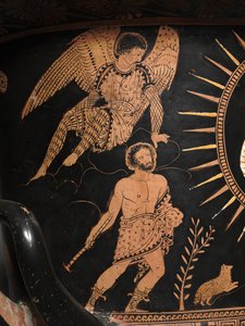 Detalhe de uma figura vermelha lekythos