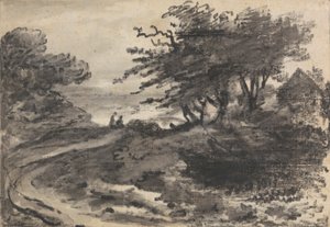 Paisagem com Árvores e duas figuras