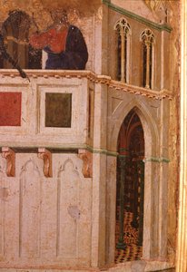 A Tentação no Templo, detalhe. O retábulo da Maesta (tempera e ouro sobre madeira de Duccio di Buoninsegna