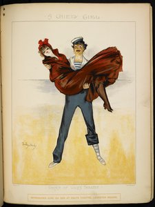Uma garota nos braços de Auguste, atendente de banho, na Riviera (ilustração) de Dudley Hardy