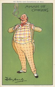 Um homem de cheques: um homem rico de fato de xadrez (cor litho) de Dudley Hardy