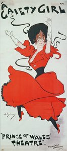 Cartaz publicitário &39;A Gaiety Girl&39; no Teatro Prince of Wales