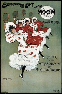 Cartaz da comédia de George Sims Ignorado pela luz da lua, 1896