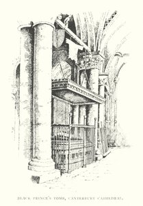 Túmulo do Príncipe Negro, Catedral de Cantuária (litografia) de Duncan Moul