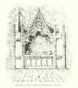 Túmulo de Gervase Alard na Igreja de Winchelsea (litografia) de Duncan Moul