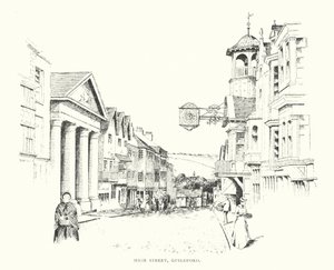 High Street, Guildford (litografia) de Duncan Moul