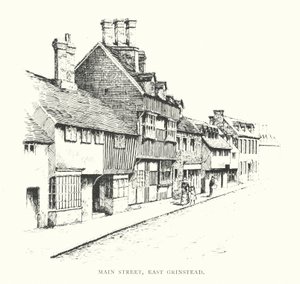 Rua principal, East Grinstead (litografia) de Duncan Moul