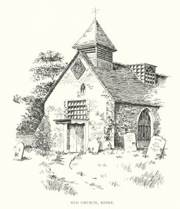 Igreja velha, Esher (litografia)