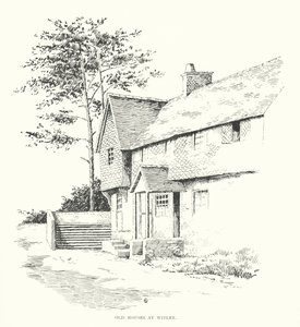 Casas antigas em Witley (litografia) de Duncan Moul