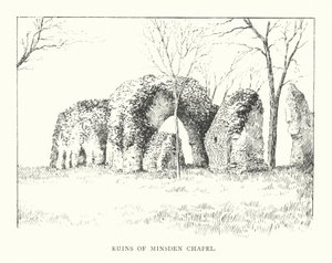 Ruínas da Capela de Minsden (litografia) de Duncan Moul
