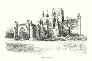 Catedral de St Albans (litografia) de Duncan Moul