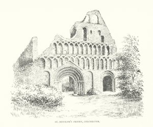 Priorado de St Botolph, Colchester (litografia) de Duncan Moul