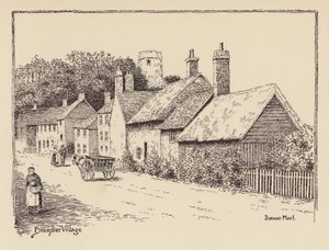 Sussex: Bramber Village (litografia) de Duncan Moul