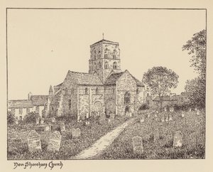 Sussex: Igreja de New Shoreham (litografia) de Duncan Moul