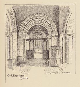 Sussex: Igreja de Old Shoreham (litografia) de Duncan Moul