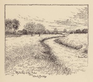 Sussex: O vale do Adur a partir de Mock Bridge (litografia) de Duncan Moul