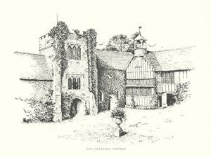 The Courtyard, Ightham (litografia) de Duncan Moul