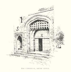 A casa do portão, Castelo de Hever (litografia) de Duncan Moul
