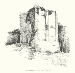 A Torre de Menagem, Castelo de Guildford (litografia) de Duncan Moul