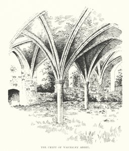 A cripta da abadia de Waverley (litografia) de Duncan Moul