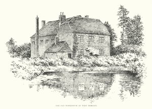 A antiga casa de trabalho em West Horsley (litografia) de Duncan Moul