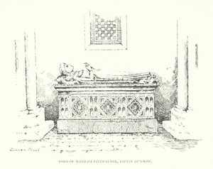 Túmulo de Matilda Fitzwalter, Little Dunmow (litografia) de Duncan Moul