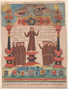 Jesus foi para seus discípulos, c.1810-20 (caneta e tinta e wc no papel) de Durs Sr. and Rudy, Durs Jr. Rudy