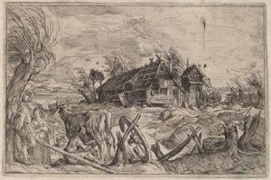 Paisagem com uma casa de fazenda de Dutch 17th Century, formerly Jacques de Gheyn II